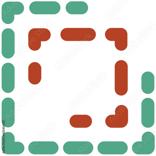 An icon of geometrical design bold line design 