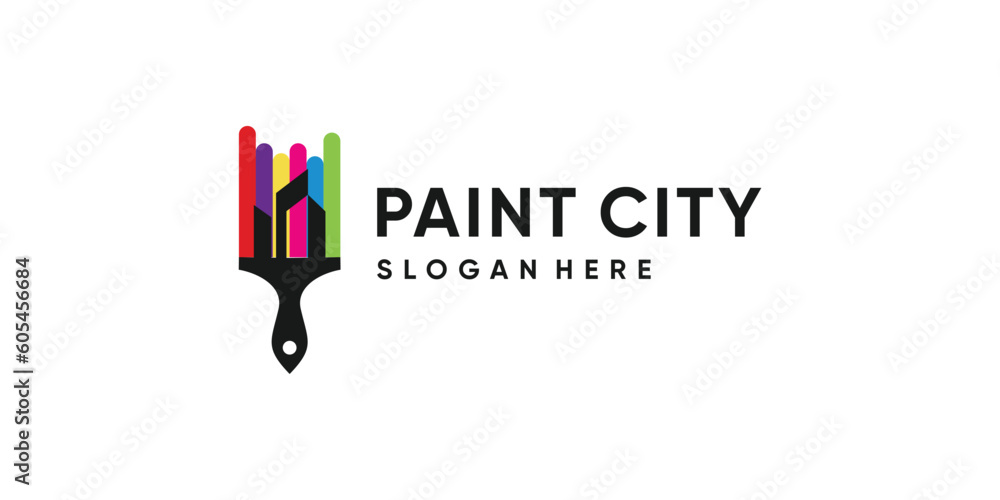 Painting logo idea with modern premium concept Painting logo idea with modern premium concept