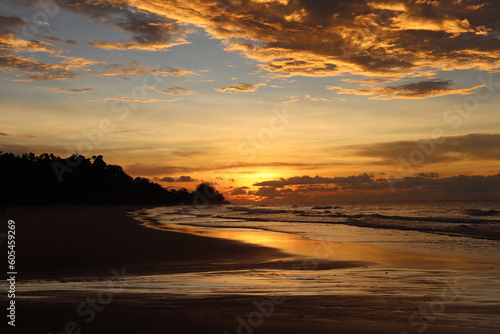 sunset on the beach in sabah  Malaysia