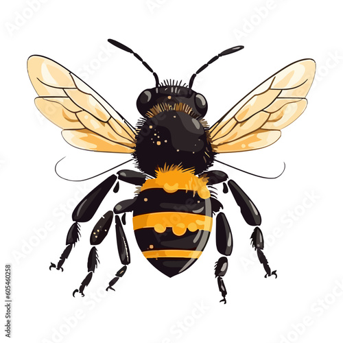 Busy bee insect isolated