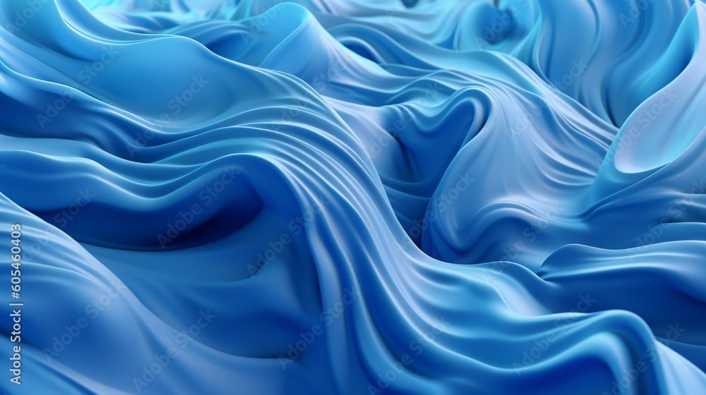 Vibrant blue wave pattern of waves, fluid, soft and rounded forms Vibrant blue wave pattern of waves, fluid, soft and rounded forms