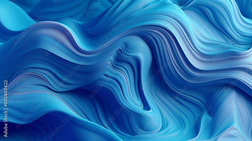 Vibrant blue wave pattern of waves, fluid, soft and rounded forms Vibrant blue wave pattern of waves, fluid, soft and rounded forms