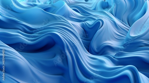 Vibrant blue wave pattern of waves, fluid, soft and rounded forms photo