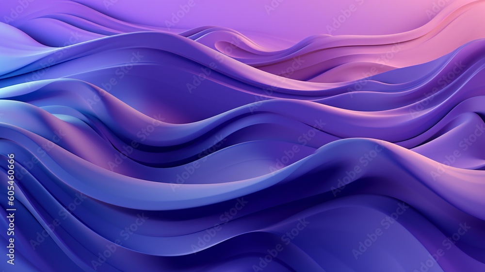 Fototapeta premium Vibrant purple and pink pattern of waves, fluid, soft and rounded forms