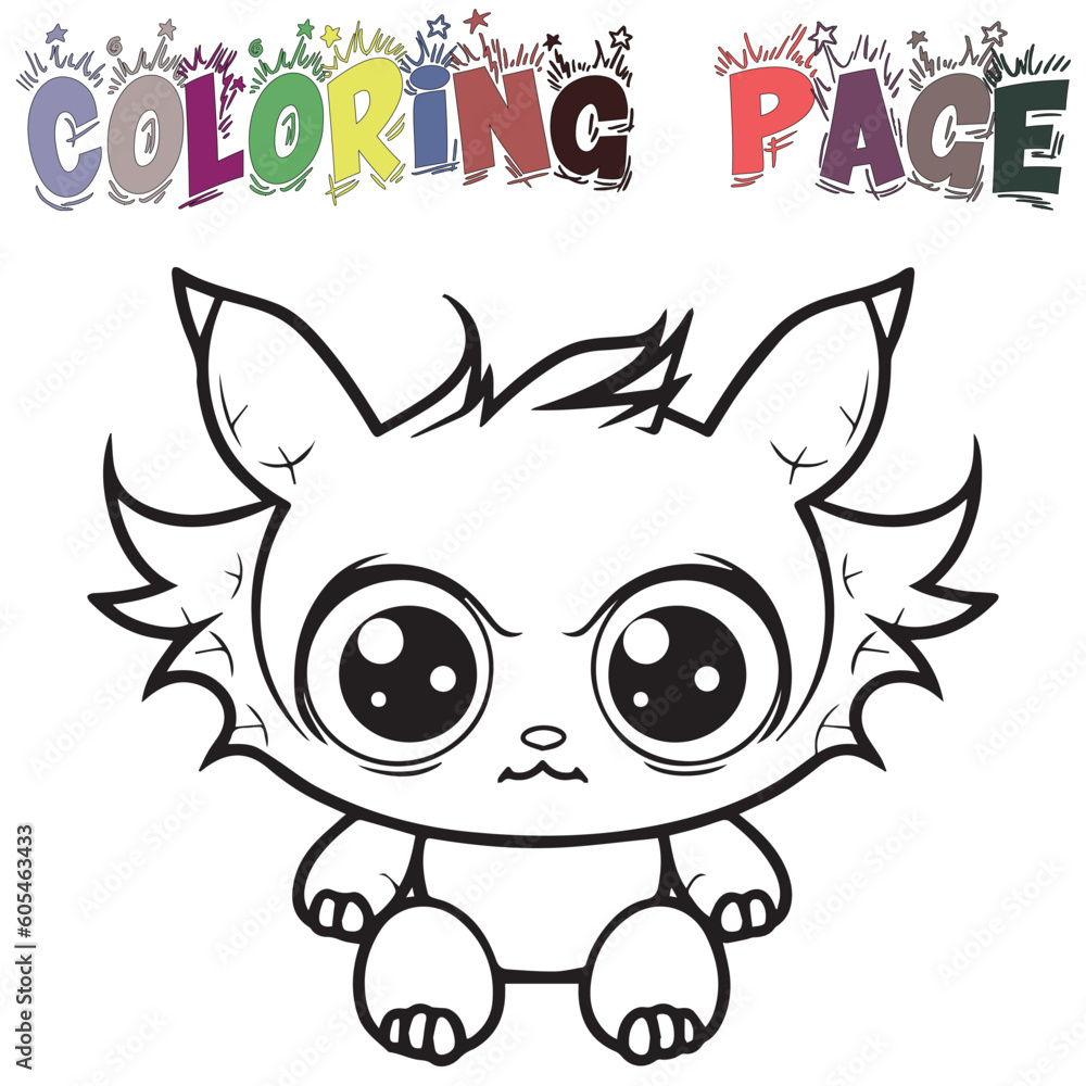 Cute Monster Black And White Illustration For Coloring Page And Coloring Page Kids Vector, White Background Halloween Monsters 