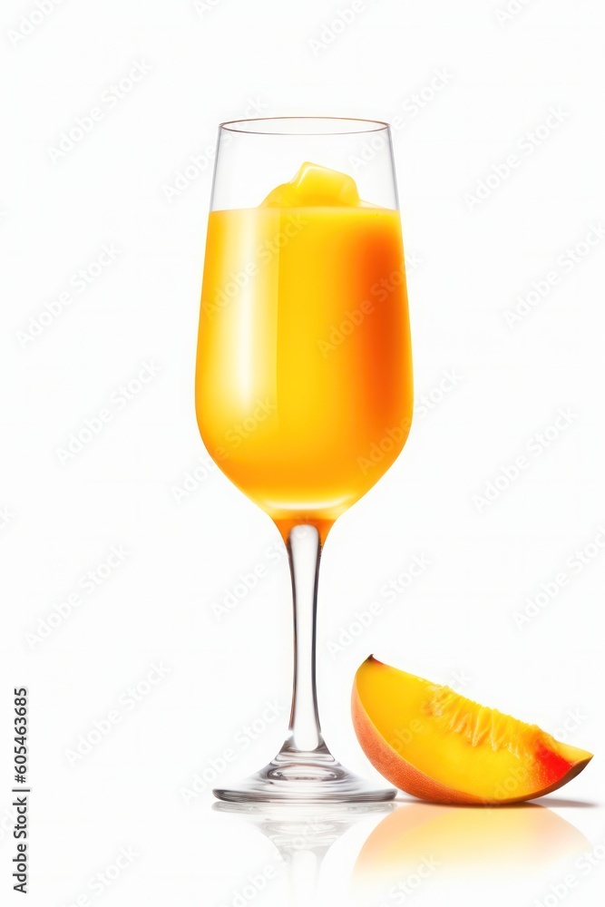 freshly squeezed mango juice in a glass. Generative AI