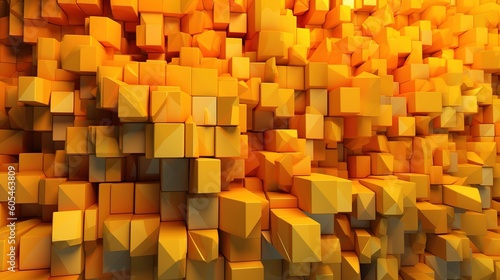 yellow orange background with geometric shapes. yellow cubes