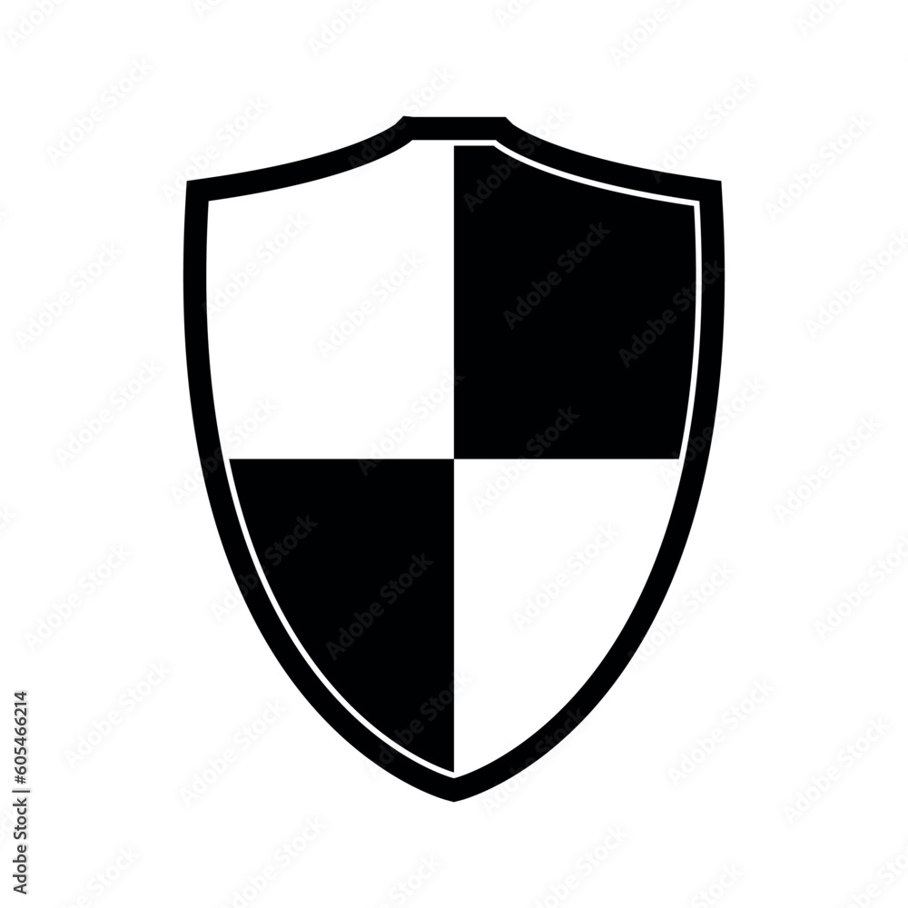 shield with chessboard icon silhouette, vector illustration isolated on a white shield with chessboard icon silhouette, vector illustration isolated on a white