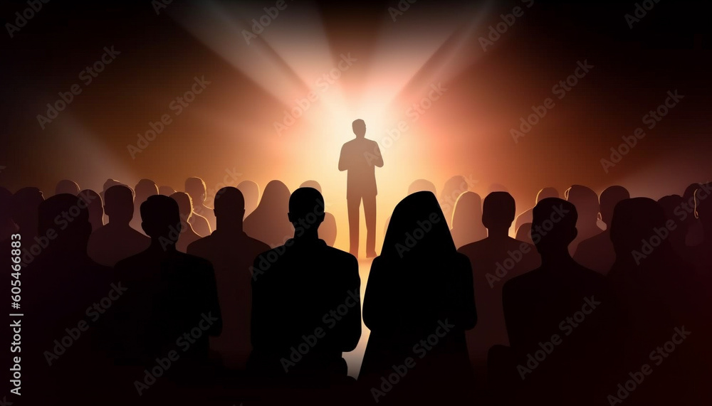 Young speaker on stage captivates audience with powerful voice