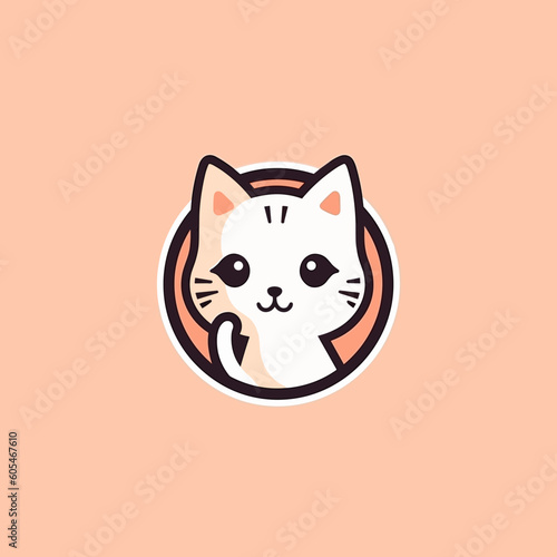 line simple logo cat