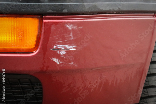 Scratched painted bumper