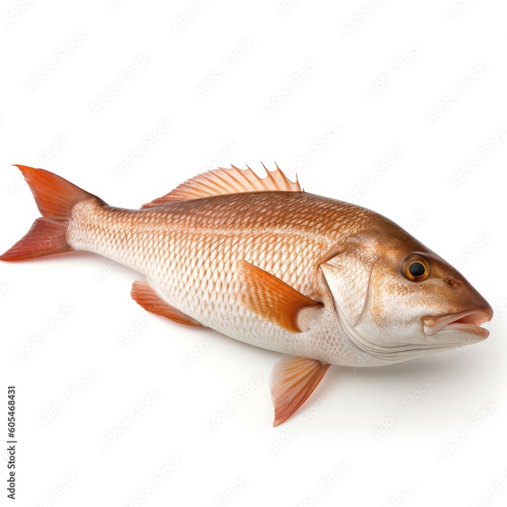 Red Drum Redfish fish isolated on white. Generative AI