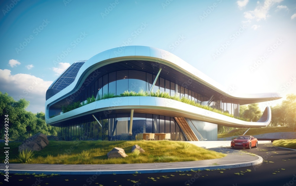 Eco-Friendly Architecture: Harmonizing Design with Nature. Generative ...