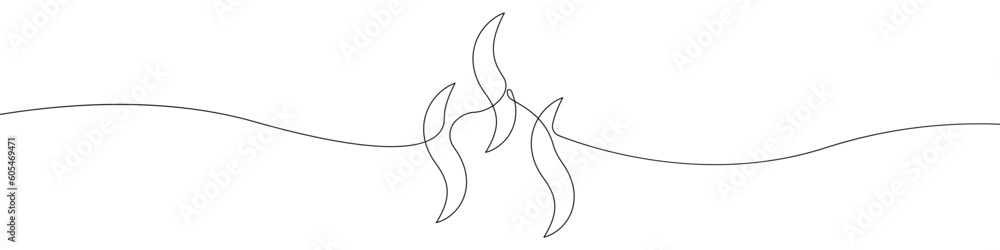 Steam, water vapor line continuous drawing vector. One line Steam ...