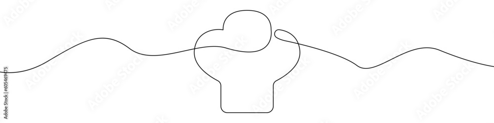 Chef's hat line continuous drawing vector. One line Chef's hat vector background. Chef's hat icon. Continuous outline of a Chef's hat. Black linear outline hats design. Chef's hat line continuous drawing vector. One line Chef's hat vector background. Chef's hat icon. Continuous outline of a Chef's hat. Black linear outline hats design.
