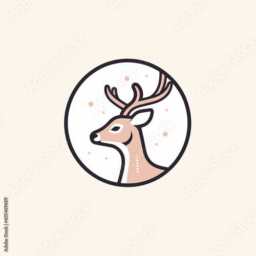  line simple logo deer