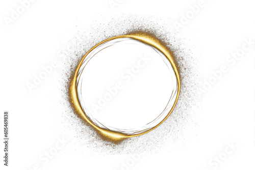 Circle light frame illustration art on transparent background. Generative Ai.