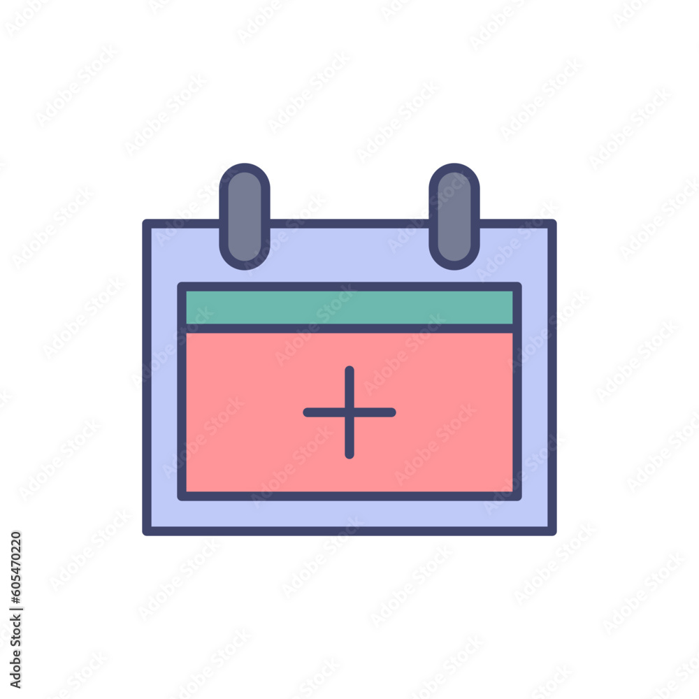Obraz premium Annual Medical Checkup related vector line icon. Calendar. Isolated on white background. Vector illustration. Editable stroke