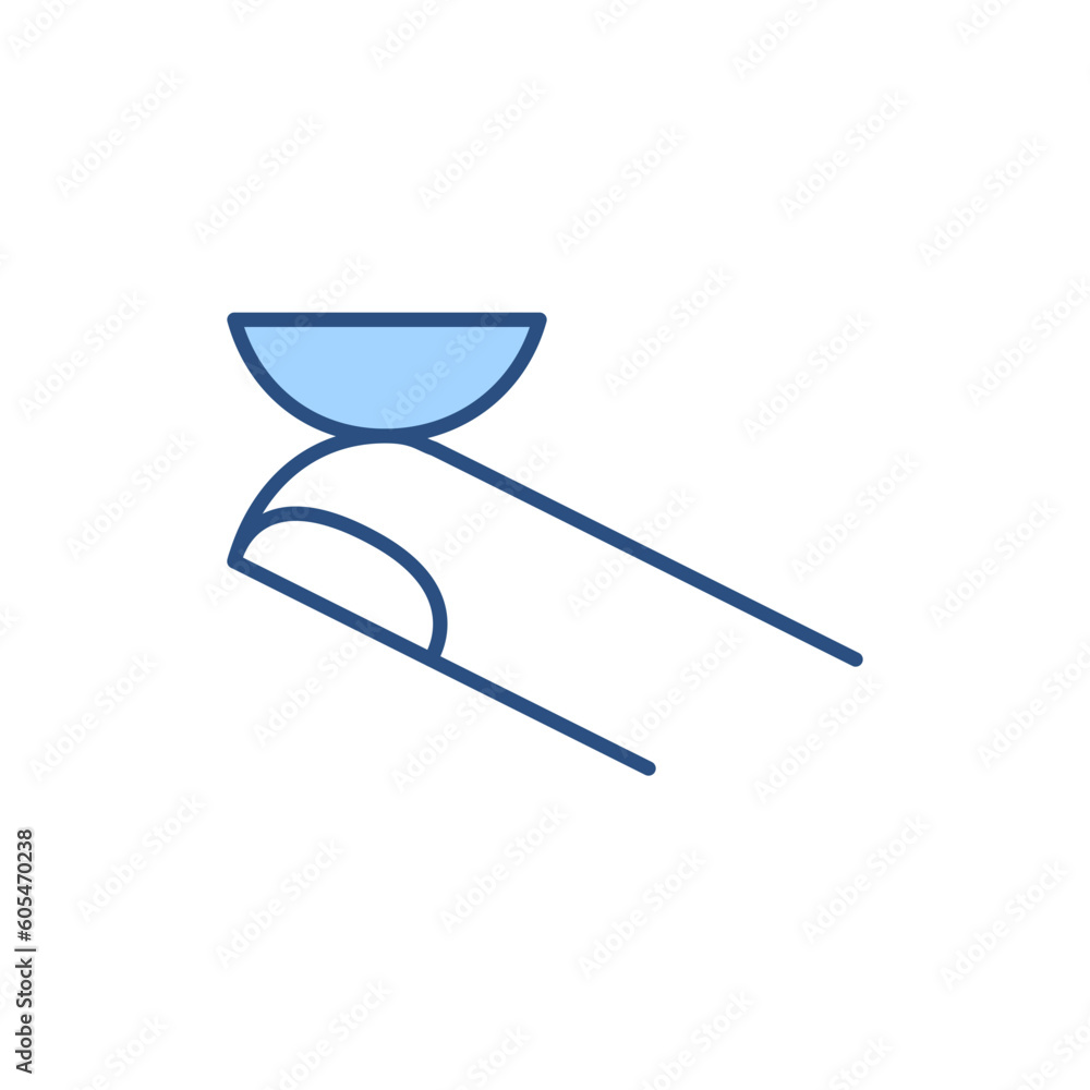Contact lenses related vector line icon. Finger. Isolated on white background. Vector illustration. Editable stroke Contact lenses related vector line icon. Finger. Isolated on white background. Vector illustration. Editable stroke