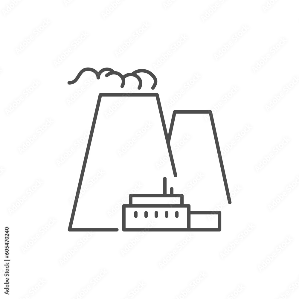 Factory related vector linear icon. Vector outline illustration Isolated on white background. Editable stroke Factory related vector linear icon. Vector outline illustration Isolated on white background. Editable stroke