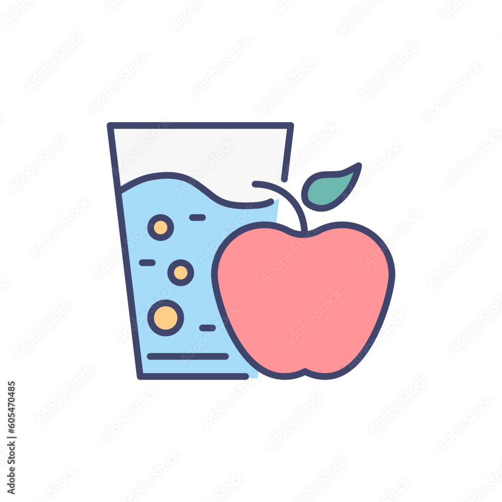 Healthy Food related vector line icon. Glass, water, apple. Isolated on white background. Vector illustration. Editable stroke Healthy Food related vector line icon. Glass, water, apple. Isolated on white background. Vector illustration. Editable stroke