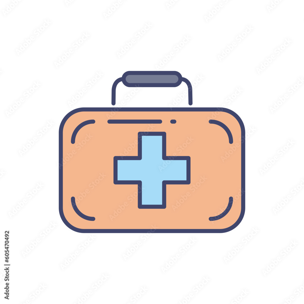 First Aid Kit related vector line icon. Isolated on white background. Vector illustration. Editable stroke First Aid Kit related vector line icon. Isolated on white background. Vector illustration. Editable stroke