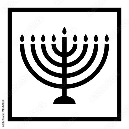 Menorah icon design black symbol isolated on white background. Menorah flat style vector icon.