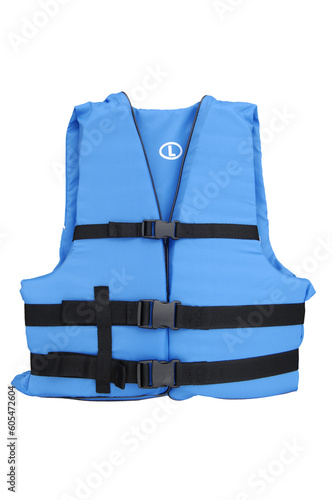 life jacket, blue life jacket isolated on transparent background, PNG photo