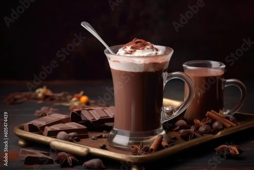 Decadence in a Mug: Exquisite Hot Chocolate Bliss - Generative AI

