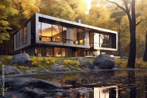 Modern house with pool in a...