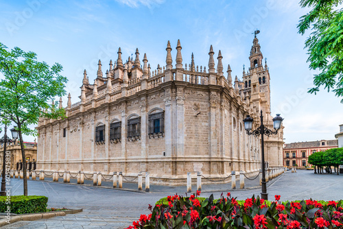 Wallpaper Mural Seville, Andalusia, Spain: Wide angle view of the cathedral of Seville, The Cathedral of Saint Mary of the See Torontodigital.ca