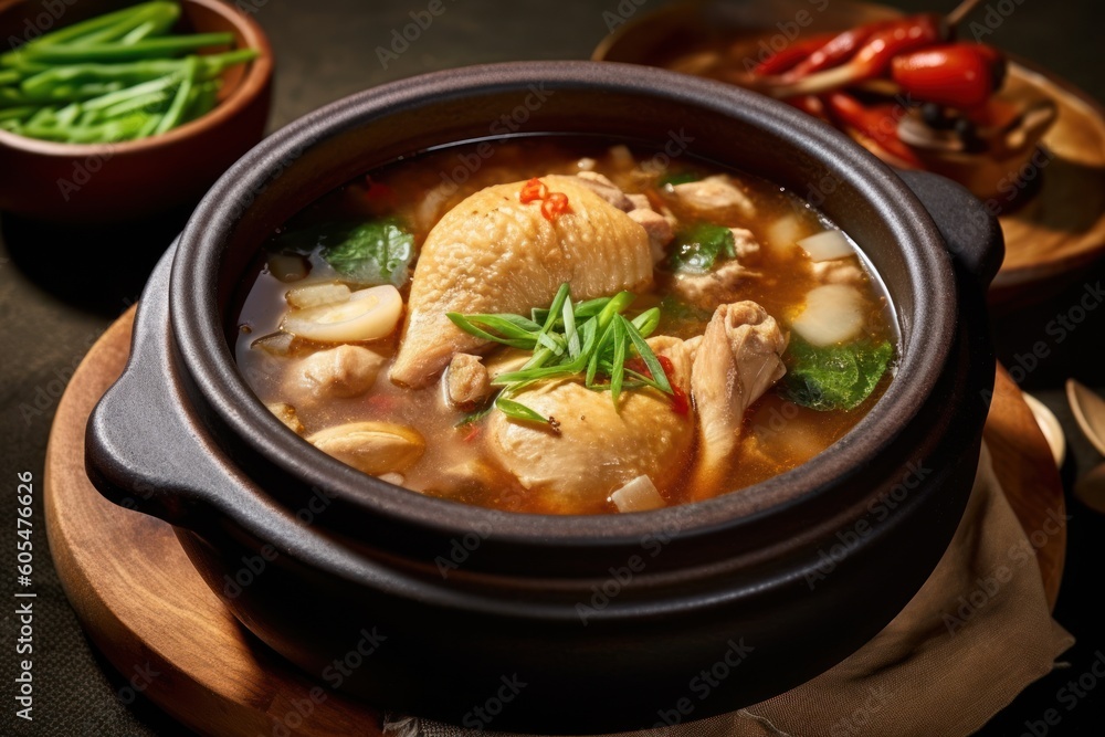 Samgye-tang or ginseng chicken soup meaning Food photography Samgye-tang or ginseng chicken soup meaning Food photography