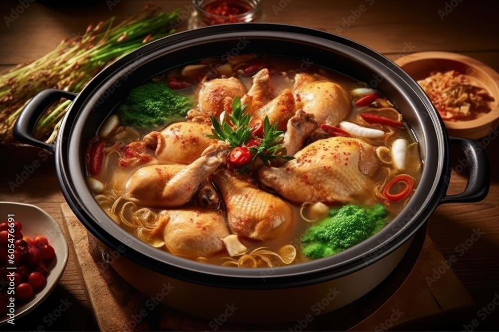 Samgye-tang or ginseng chicken soup meaning Food photography Samgye-tang or ginseng chicken soup meaning Food photography