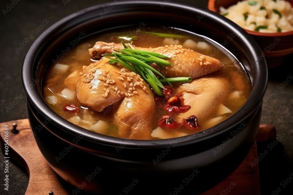 Samgye-tang or ginseng chicken soup meaning Food photography Samgye-tang or ginseng chicken soup meaning Food photography