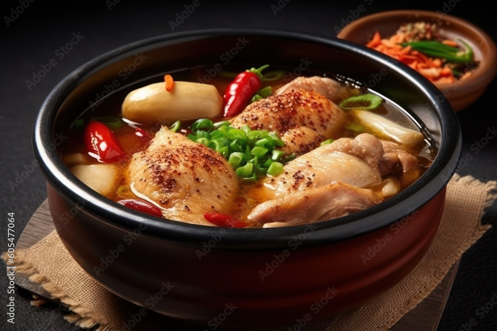 Samgye-tang or ginseng chicken soup meaning Food photography Samgye-tang or ginseng chicken soup meaning Food photography