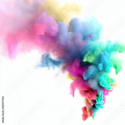 Illustration of Realistic Colorful Smoke Powder, Generative AI