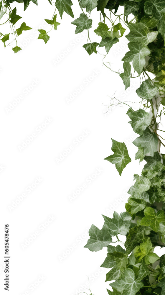 leafy ivy as a frame border, isolated with copyspace leafy ivy as a frame border, isolated with copyspace