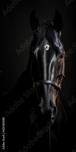 AI-image closeup portrait of Canadian horse