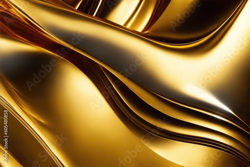 Full frame abstract gold background created with Generative AI technology.