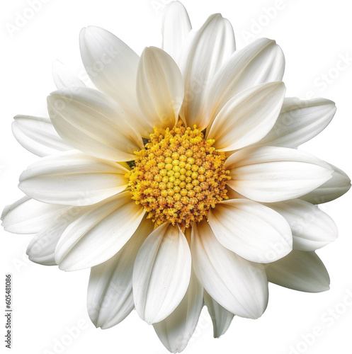 white daisy flower blossom isolated on a white background  generative AI plant