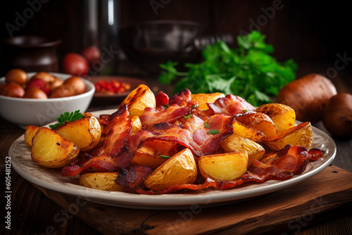 Bacon and fried potato generative AI