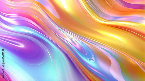 Wallpaper Mural Abstract illustration, colored waves and fancy images, wallpaper, poster, art, Generated AI Torontodigital.ca