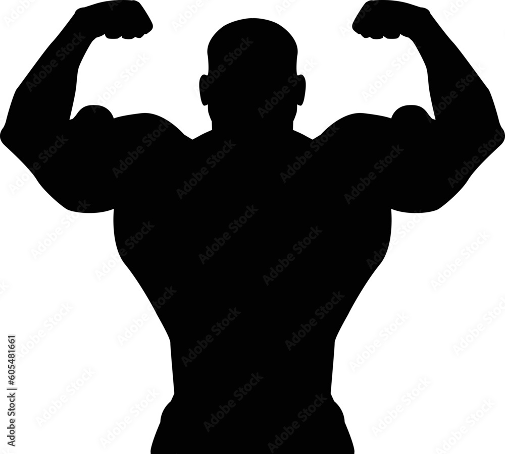 Vetor De Bodybuilder Pose Front Double Biceps Bodybuilding Silouette For Cricut Svg Vector File 7927