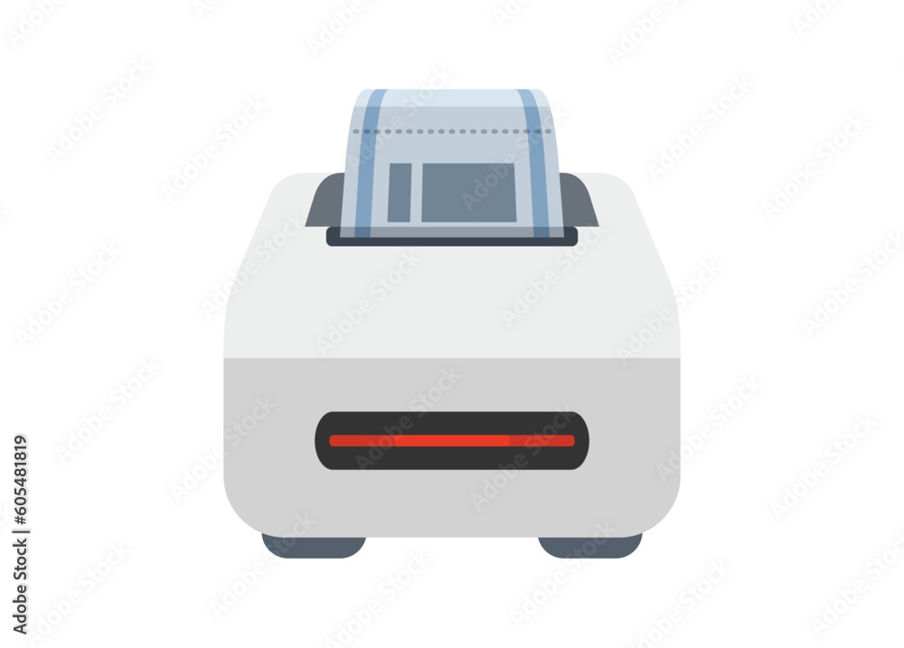 Ticket printing machine. Simple flat illustration.
Ticket printing machine. Simple flat illustration.
