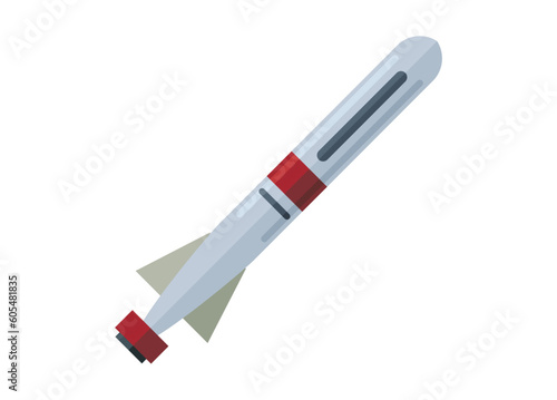 Torpedo weapon. Simple flat illustration