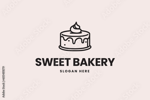 cake logo, modern bakery, business brand