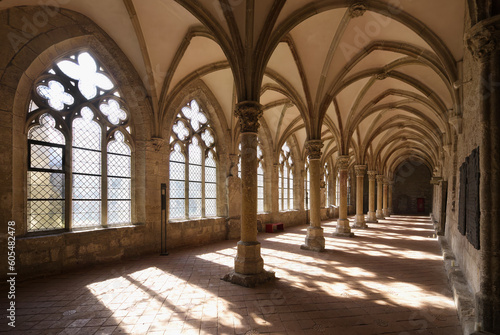 Cloister in the Imperial Walkenried Cistercian Abbey, Walkenried, Harz, Lower-Saxony, Germany, Europe photo