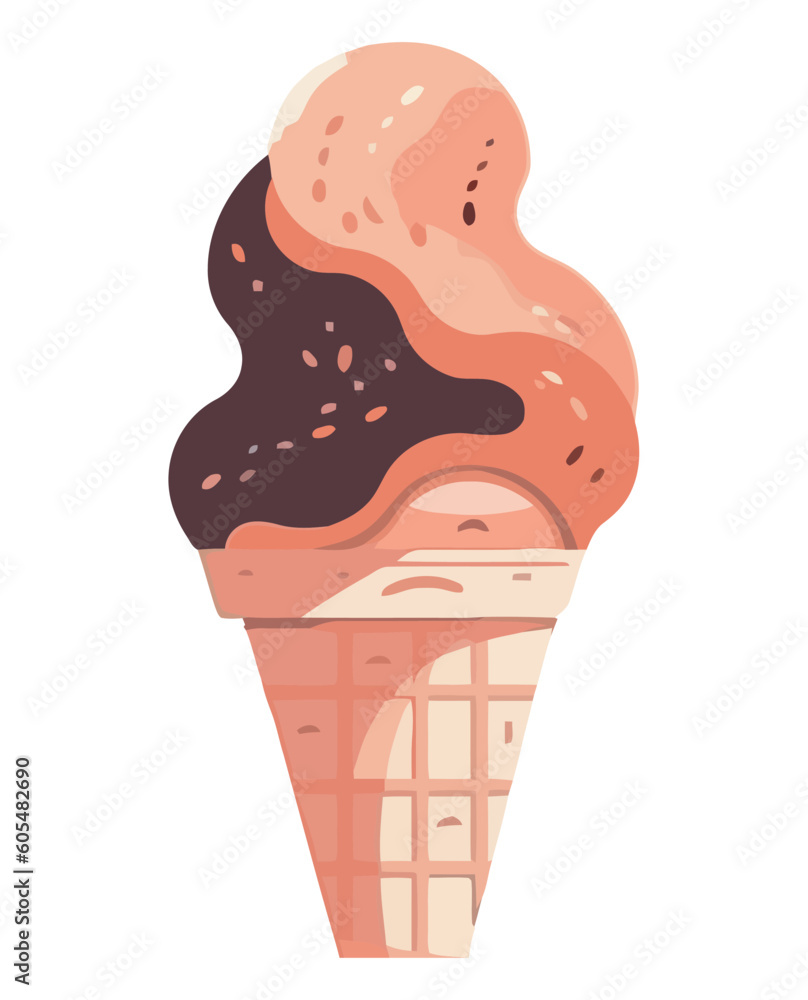 Ice cream cone, a sweet summer snack Ice cream cone, a sweet summer snack