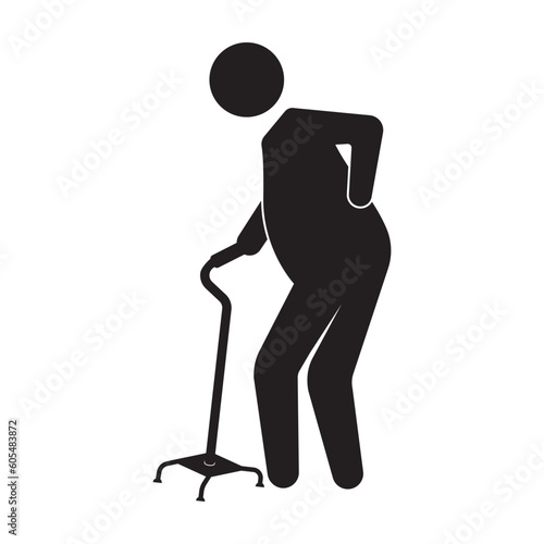 old man with crutches icon