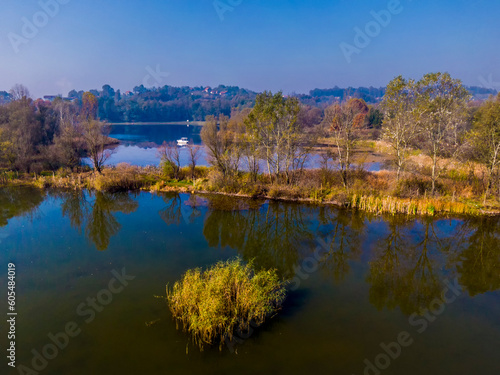 autumn landscape with lake